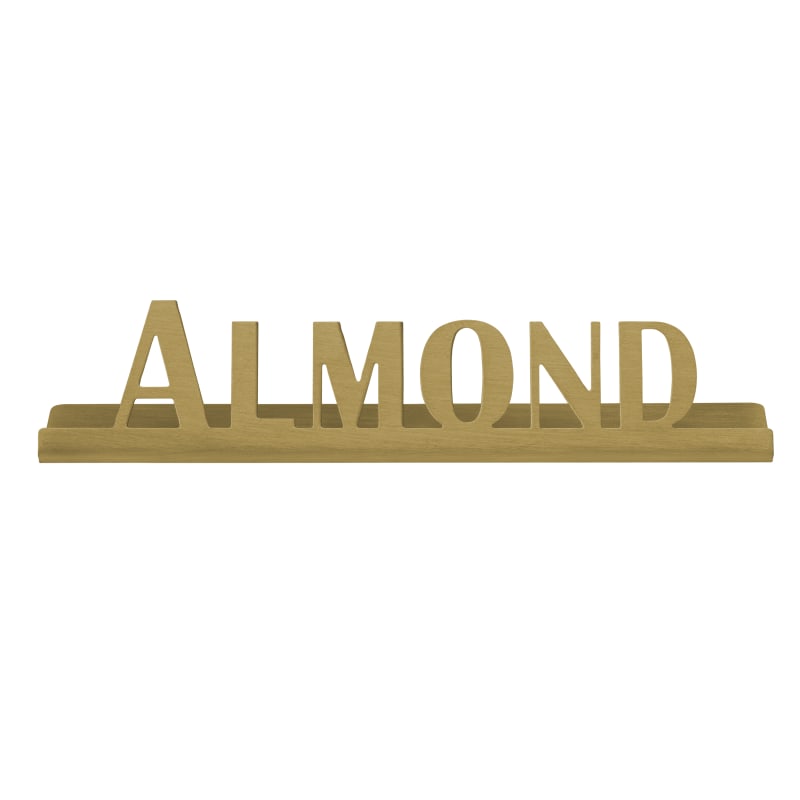 Service Ideas 1C-ST-ALMOND-SIGN-VG Laser Cut Id "Almond" Table Sign In Vintage Gold