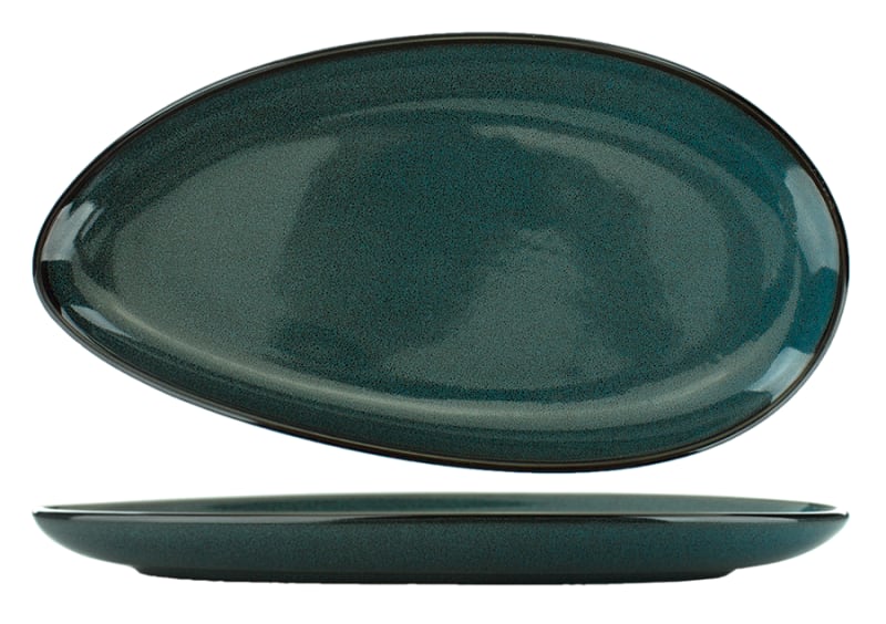 International Tableware LU-12-MI Luna™ Stoneware Midnight Blue Platter 10" x 5-1/2"