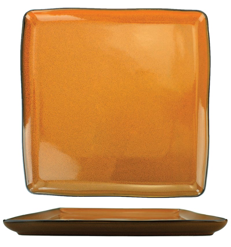 International Tableware LU-22-TA Luna™ Stoneware Terracotta Square Plate 10"