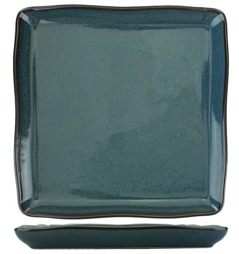 International Tableware LU-77-MI Luna™ Stoneware Midnight Blue Square Plate 7"