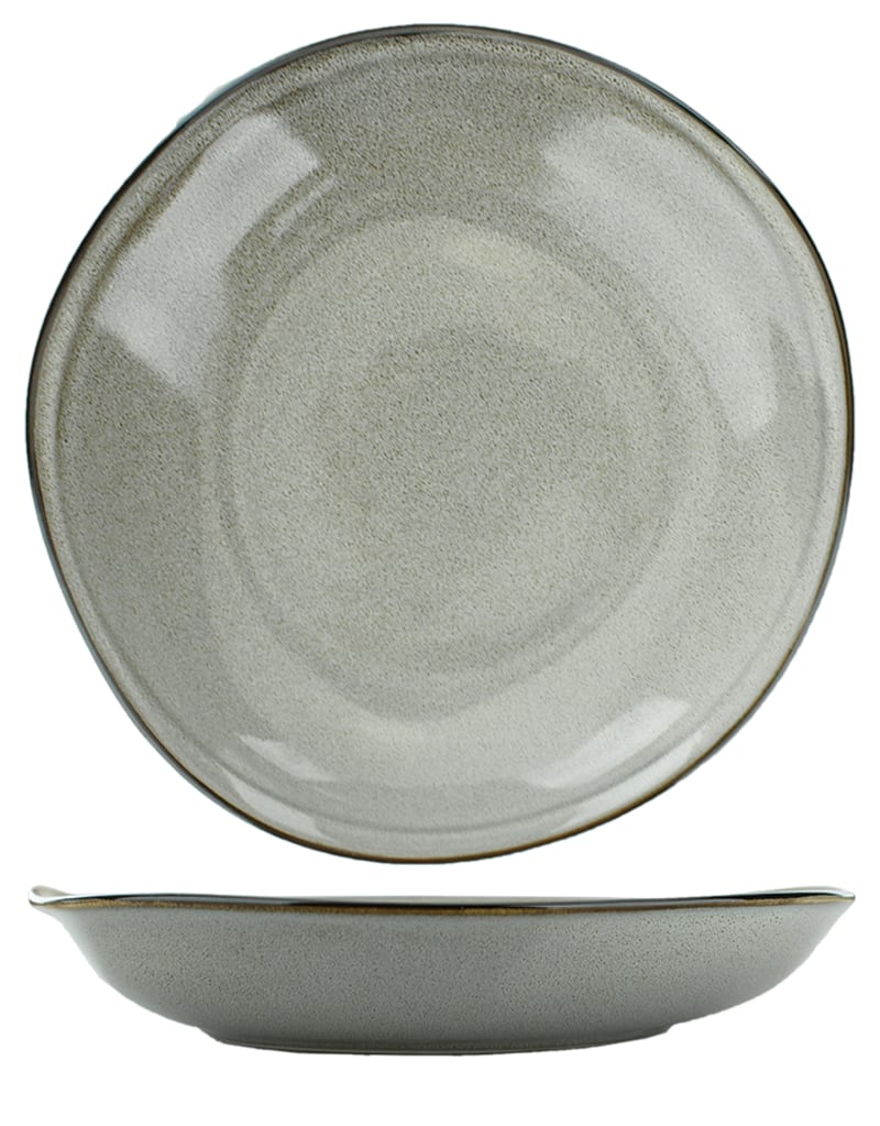 International Tableware LU-120-AS Luna™ Stoneware Ash Pasta/Rim Soup Bowl (48oz)