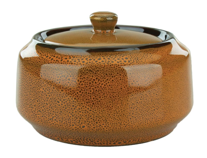 International Tableware LU-61-TA Luna™ Stoneware Terracotta Sugar Bowl w/lid  (13oz)