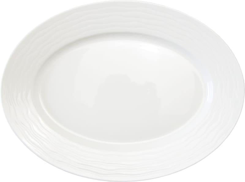 International Tableware WA-14 Wave™ Porcelain BW Platter 12-1/2" x 9-1/2"