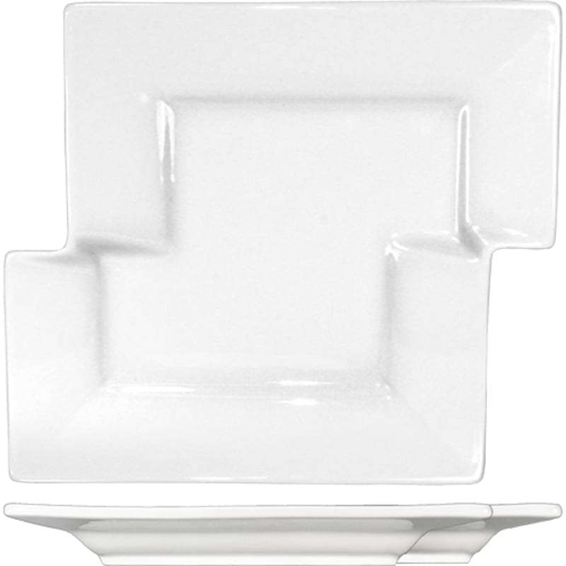 International Tableware EL-75 Elite™ Porcelain BW Puzzle Plate 8-1/8"
