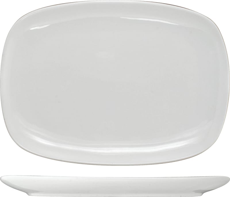 International Tableware QP-12 Quad™ Porcelain EW Rectangular Platter 12" x 9"