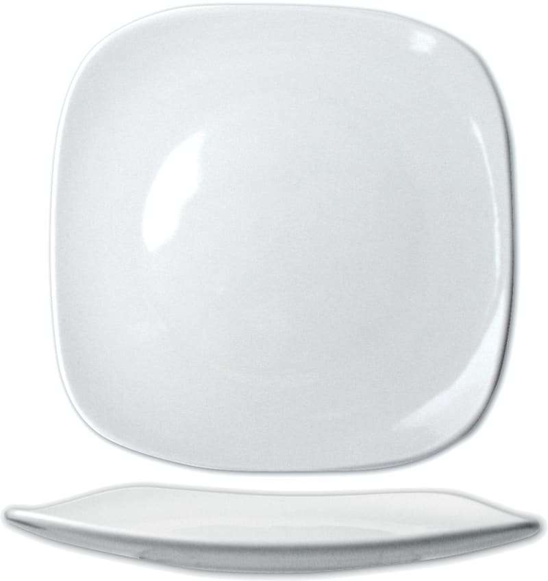 International Tableware QP-9 Quad™ Porcelain EW Square Plate 9-3/4"