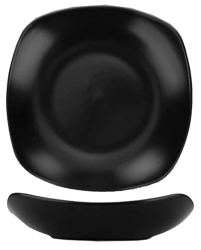 International Tableware QP-18-MB Quad™ Porcelain Matte Black Square Soup Plate 8-1/2" (16oz)