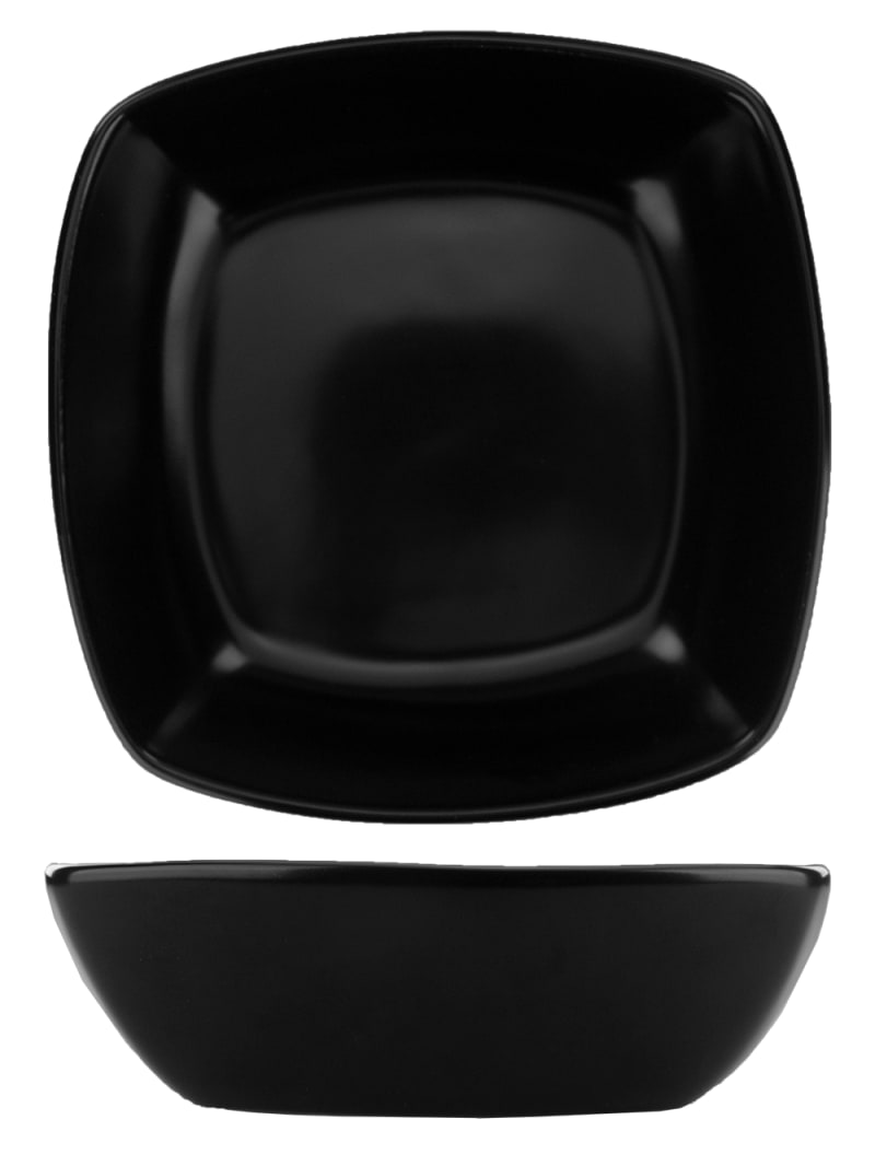 International Tableware QP-33-MB Quad™ Porcelain Matte Black Square Bowl (28oz)