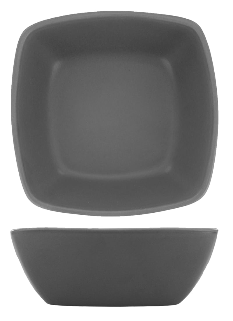 International Tableware QP-32-MG Quad™ Porcelain Matte Grey Square Bowl (18oz)