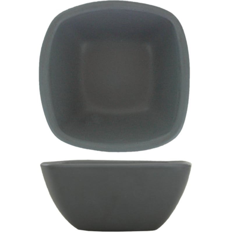 International Tableware QP-30-MG Quad™ Porcelain Matte Grey Square Sauce Dish (2oz)