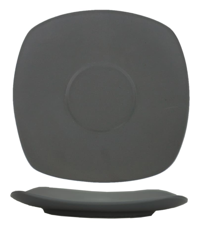 International Tableware QP-2-MG Quad™ Porcelain Matte Grey Square Saucer 5-3/4"