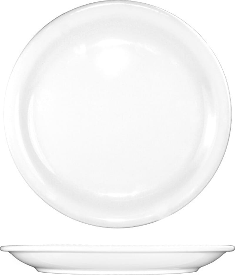 International Tableware BR-8 Brighton™ Porcelain EW Narrow Rim Plate  9"