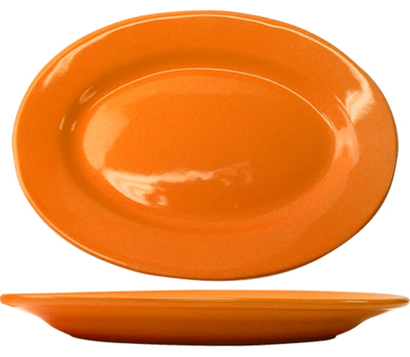 International Tableware CA-12-O Cancun™ Stoneware Orange WR Platter 10-3/8" x 7-1/4"