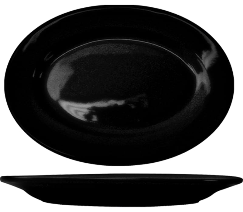 International Tableware CA-14-B Cancun™ Stoneware Black WR Platter 12-1/2"