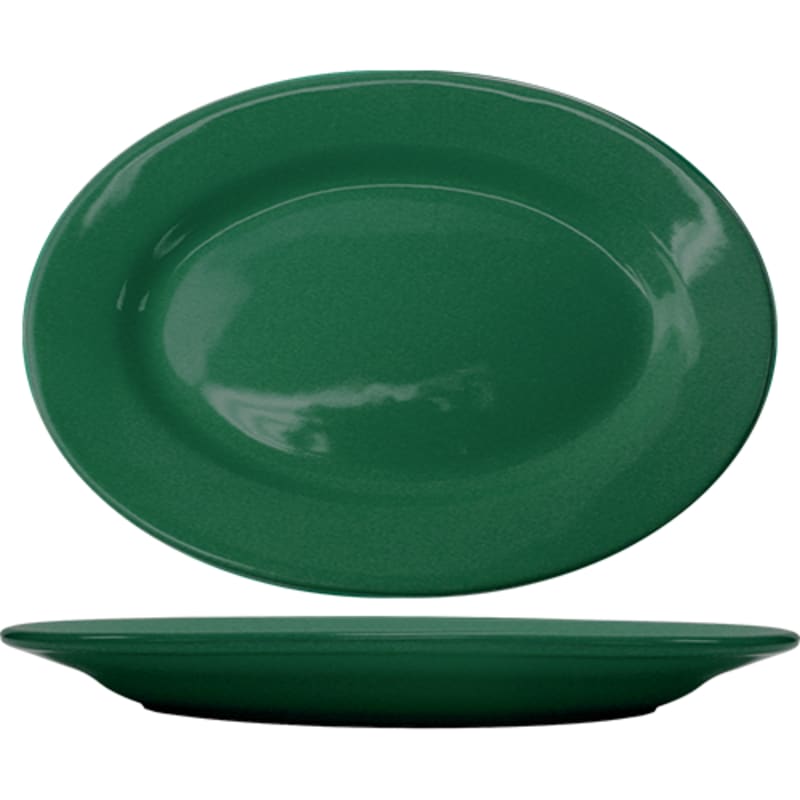 International Tableware CA-51-G Cancun™ Stoneware Green WR Platter 15-1/2"