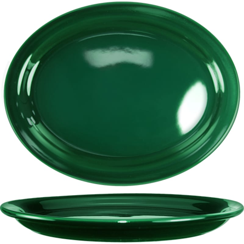 International Tableware CAN-13-G Cancun™ Stoneware Green NR Platter 11-1/2"
