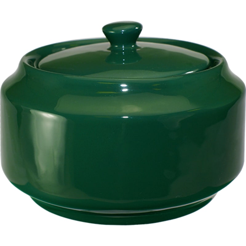 International Tableware CA-61-G Cancun™ Stoneware Green Sugar Bowl w/Lid (13oz)
