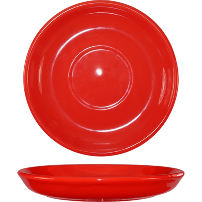 International Tableware 822-2194S Cancun™ Stoneware Crimson Red Latte Saucer 6-1/8"