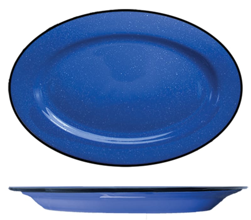 International Tableware CF-51 Campfire™ Stoneware Blue w/White Speckles Platter 15-1/2"