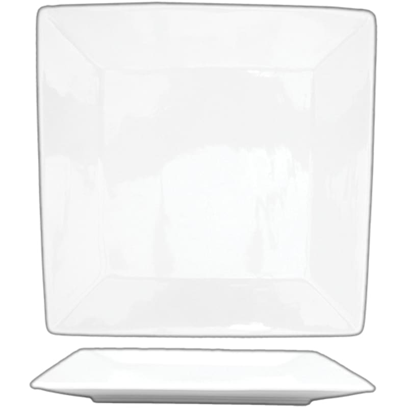 International Tableware SP-20 Slope™ Porcelain BW Square Plate 11-1/4"