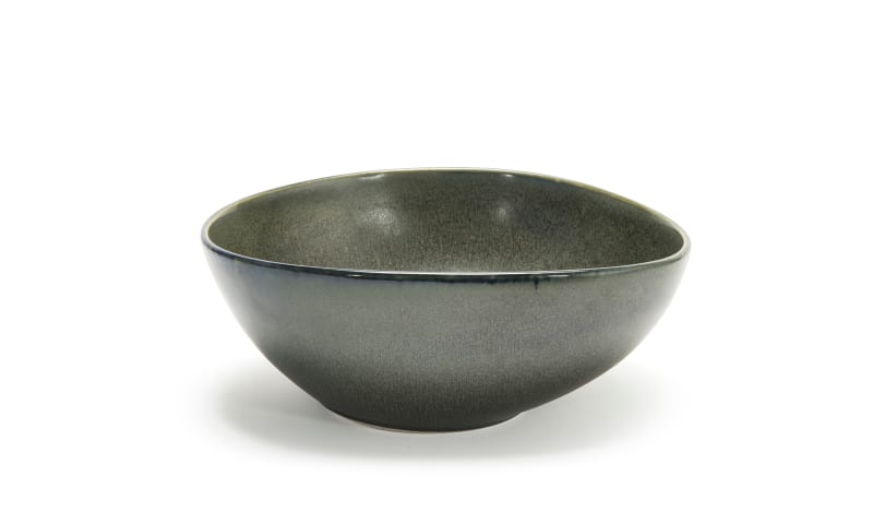Front of the House BBO034DGP20 9.5" Oval Tall Kiln® Bowl, 60 oz, Sage, 2/Case