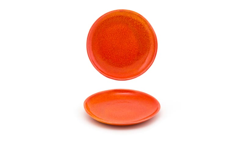 Front of the House DAP076ORP23 6" Round Kiln® Plate, Blood Orange, 12/Case