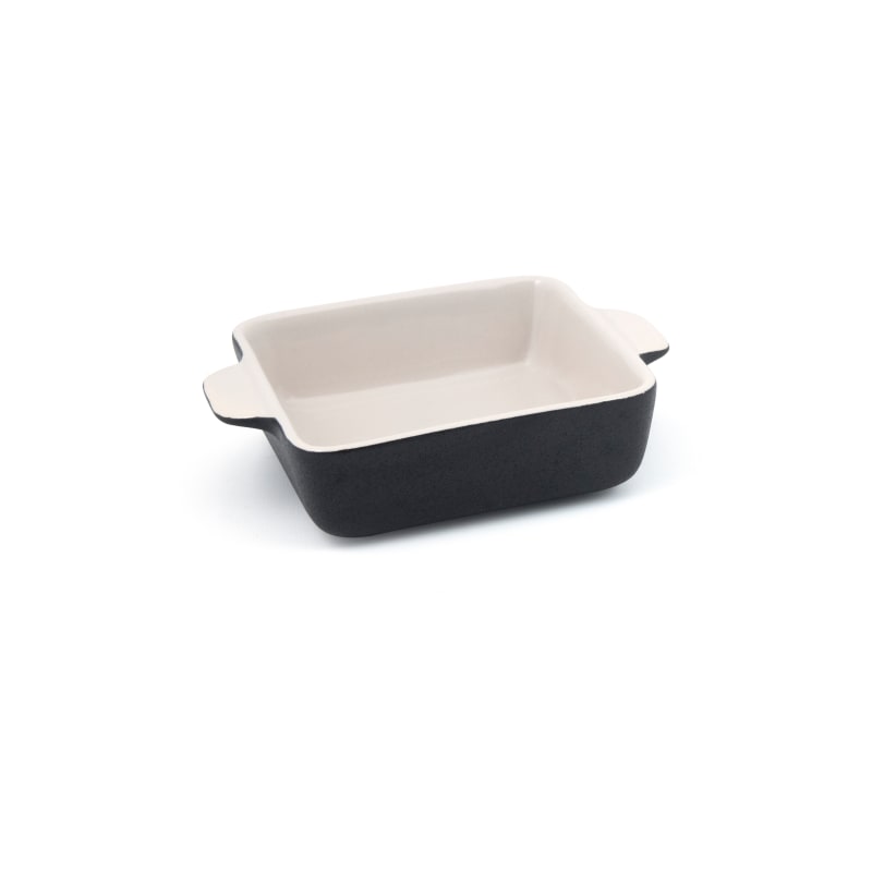Front of the House DBO138BKC23 14 oz Square Kiln® Ovenware Dish, Black, 12/Case