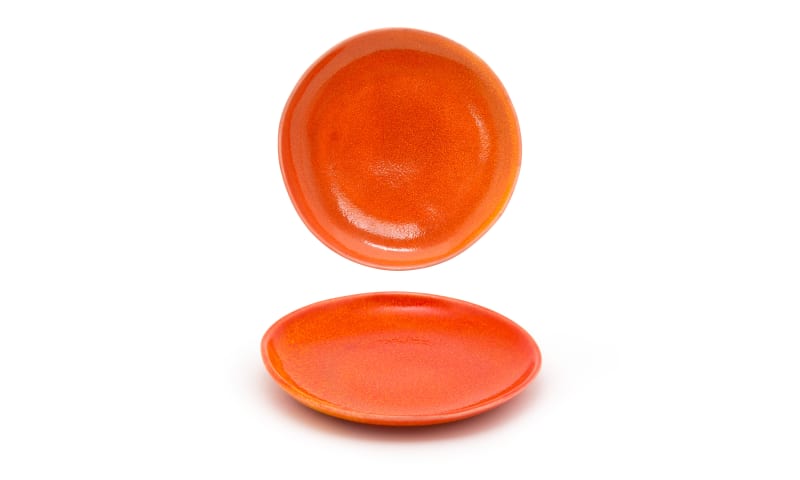 Front of the House DDP061ORP22 10" Round Kiln® Plate, Blood Orange, 6/Case