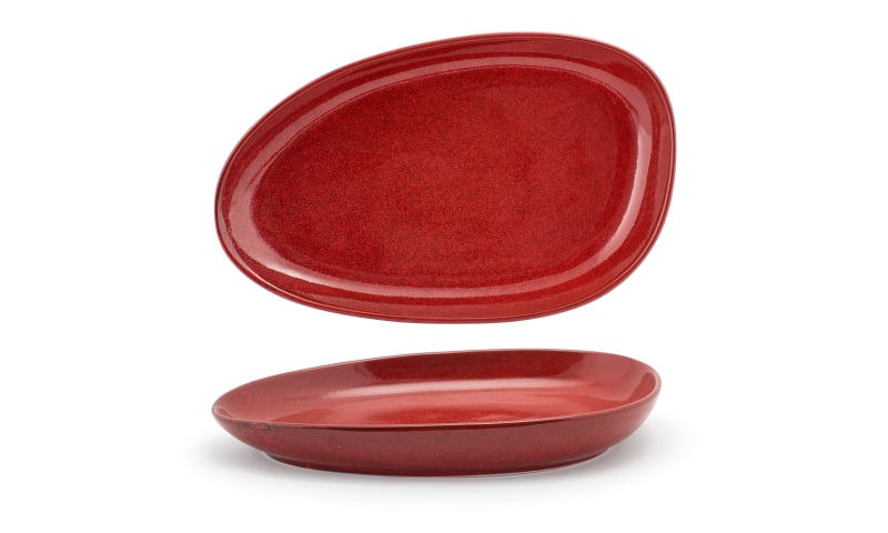 Front of the House DDP062RDP22 11" Oval Kiln® Plate, Chili, 6/Case