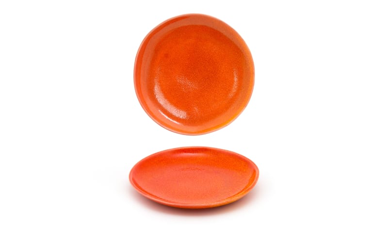 Front of the House DOS029ORP22 11" Round Kiln® Plate, Blood Orange, 6/Case