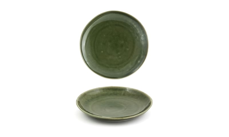 Front of the House DSP031GRP23 8" Round Kiln® Plate, Leek, 12/Case