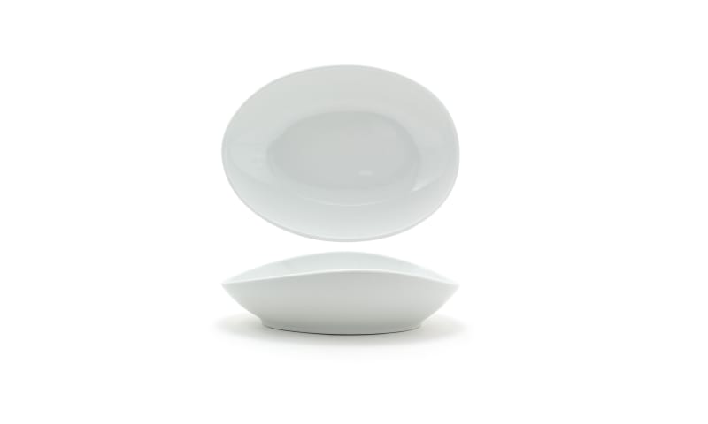Front of the House DBO145WHP20 11" Oval Tides® Bowl, 40 oz, White, 2/Case