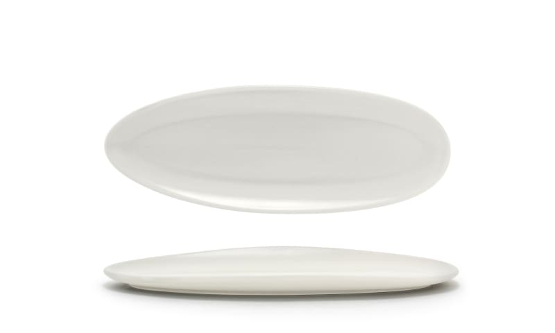 Front of the House DSU008BEP23 11.5" Slim Oval Tides® Plate, Scallop, 12/Case