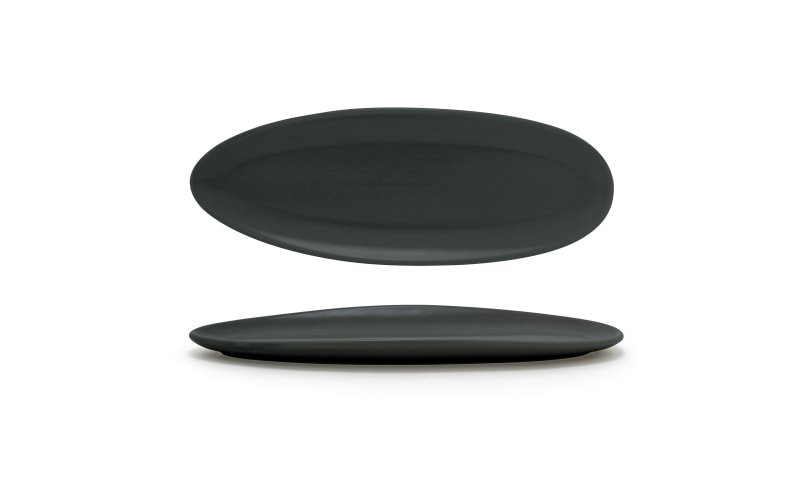 Front of the House DSU008BKP23 11.5" Slim Oval Tides® Plate, Mussel, 12/Case