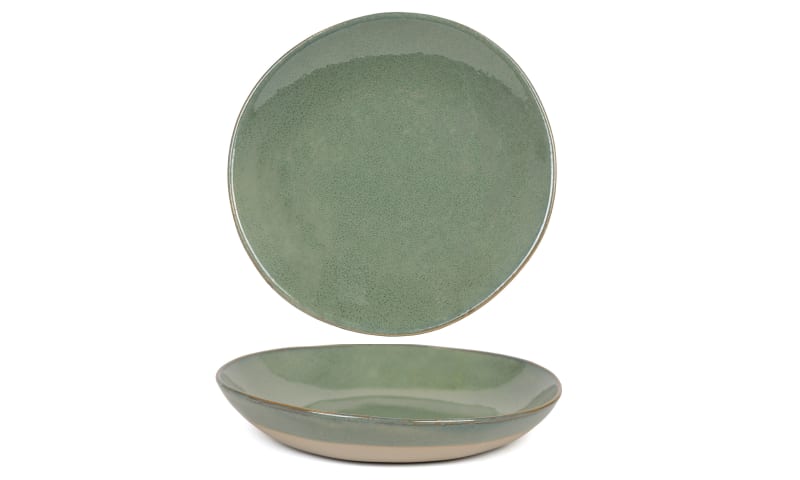 Front of the House DBO194GRP21 11.25" Round Artefact® Low Bowl, 58 oz, Moss, 4/Case