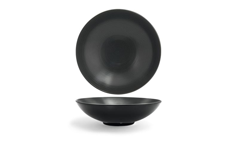 Front of the House DBO030BKP22 10" Round Spiral® Wide Bowl, 48 oz, Ink, 6/Case