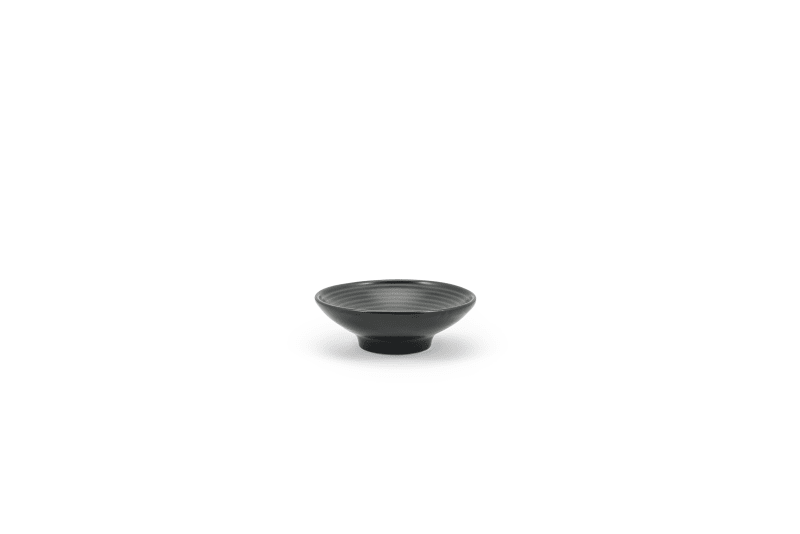 Front of the House DSD008BKP23 3.25" Round Spiral® Dish, 1.5 oz, Ink, 12/Case