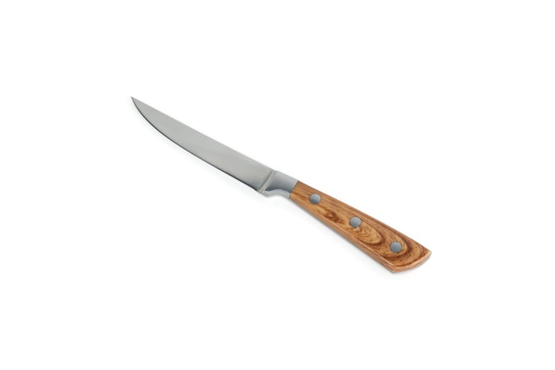 FOH FSK000NAT22 9" Sharpened Steak Knife with ABS Handle - Oak