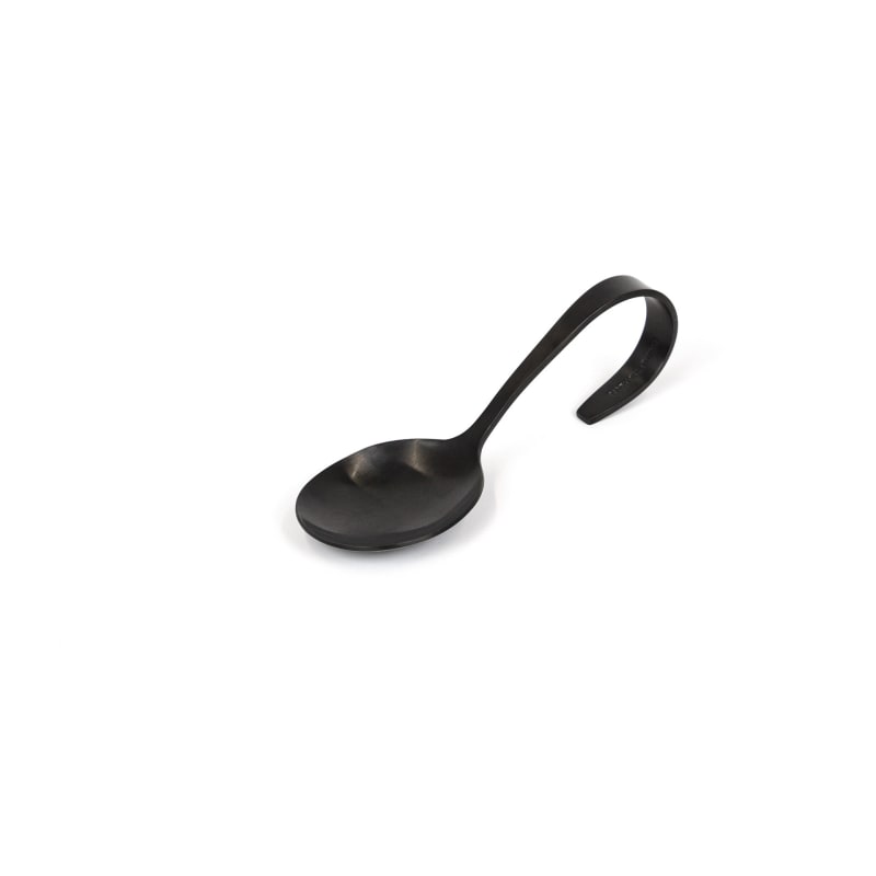 FOH FSM001BKS23 4.75" Brushed Stainless Bent Sampler™ Spoon - Matte Black