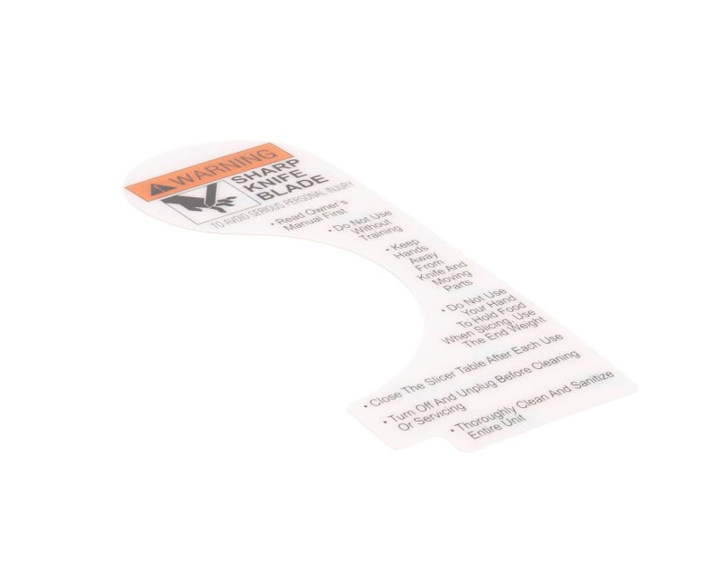 Globe 910242 Slicer Warning Label