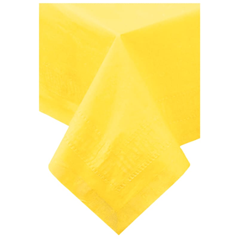 Hoffmaster 220640 Cellutex 54" x 108" Greek Embossed Sun-Yellow Tissue/Poly Paper Table Cover