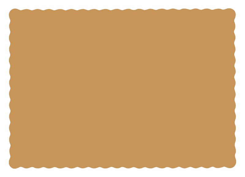 Hoffmaster 310560 Gold Paper Placemat, Scalloped Edge, 10" x 14"