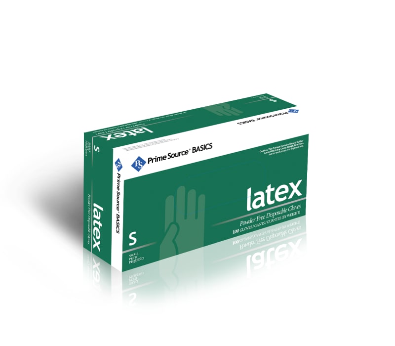 Primesource 75000596 Basics Small White Latex Disposable Gloves, Powder-Free, 1000/CS