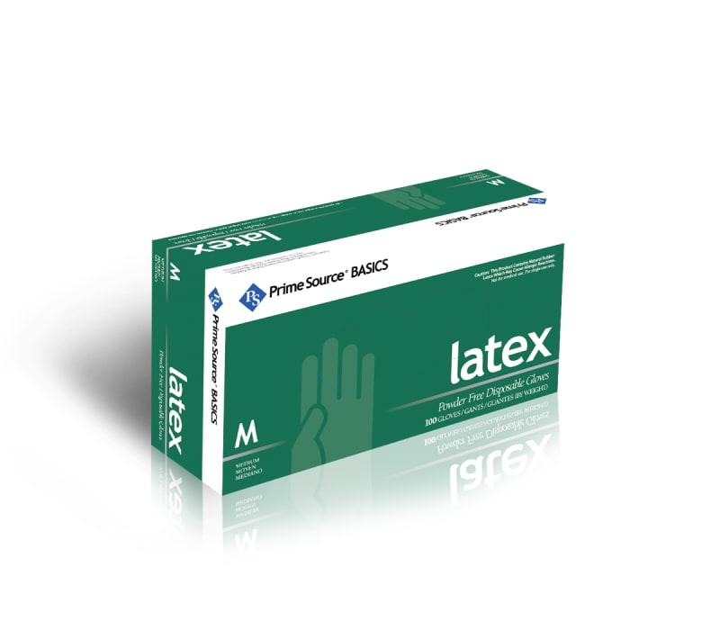 Primesource 75000597 Basics Medium White Latex Disposable Gloves, Powder-Free, 1000/CS
