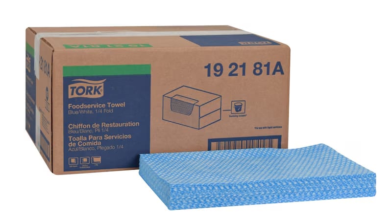 Tork 192181A Universal Foodservice Cleaning Towel Blue/White Self Dispensing 1-Ply 240/Case