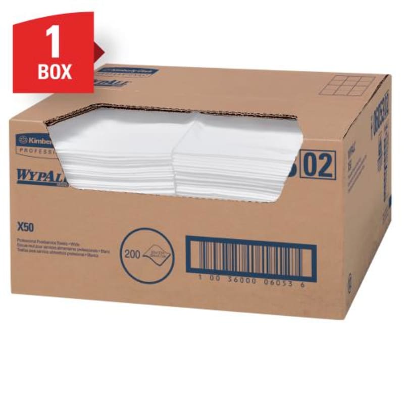 Wypall 06053 Spunlace Dry Wiper, White 200/Case