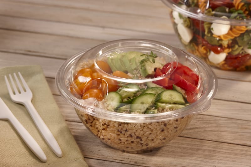 Sabert 11070240N300 Clear 7" 24 oz. On-The-Go Round Bowl 300/Case