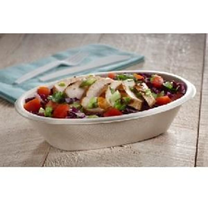 Sabert 4409270D300TPLS Pulp Plus® 27 oz. Oval Burrito Bowl 300/Case