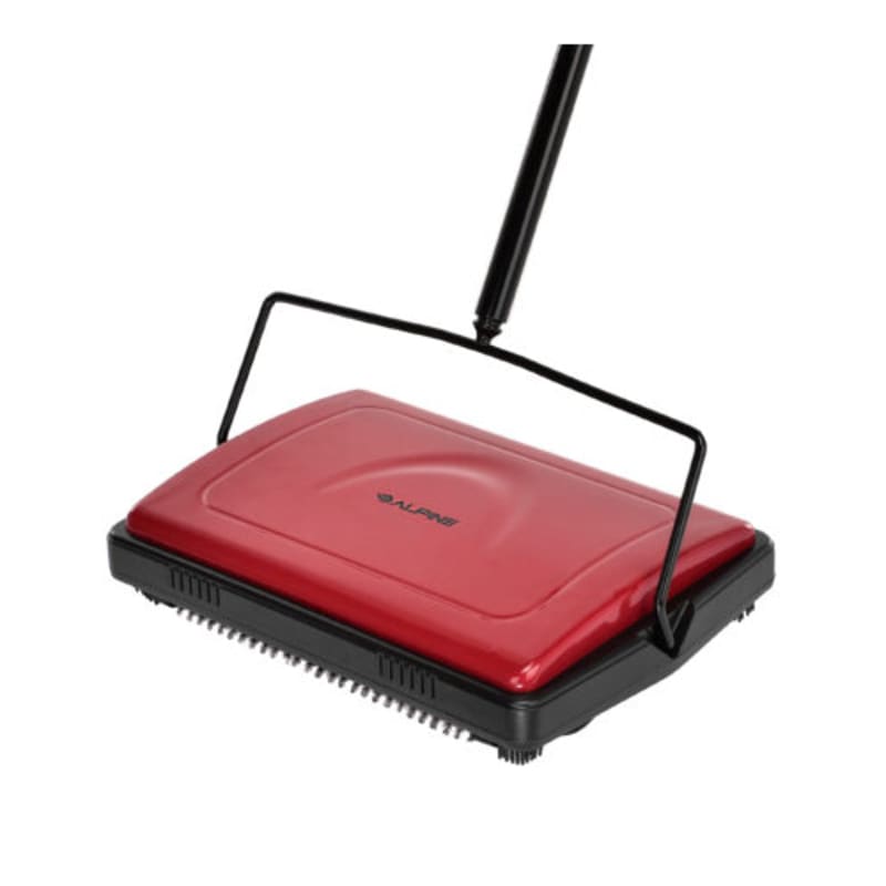 Alpine Industries ALP469-RED-NEW Triple Brush Floor and Carpet Sweeper, Red