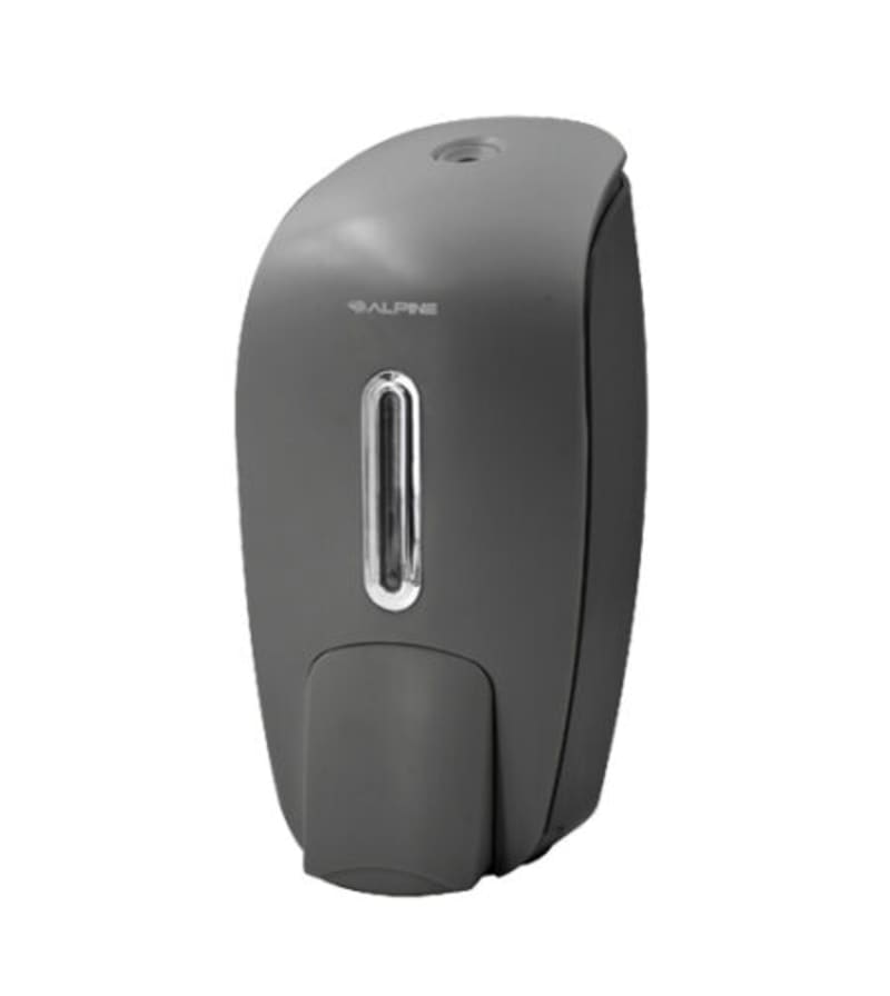 Alpine Industries ALP425-GRY Vertical Surface-Mount Manual Liquid Soap/Sanitizer Dispenser, 800 mL, Gray